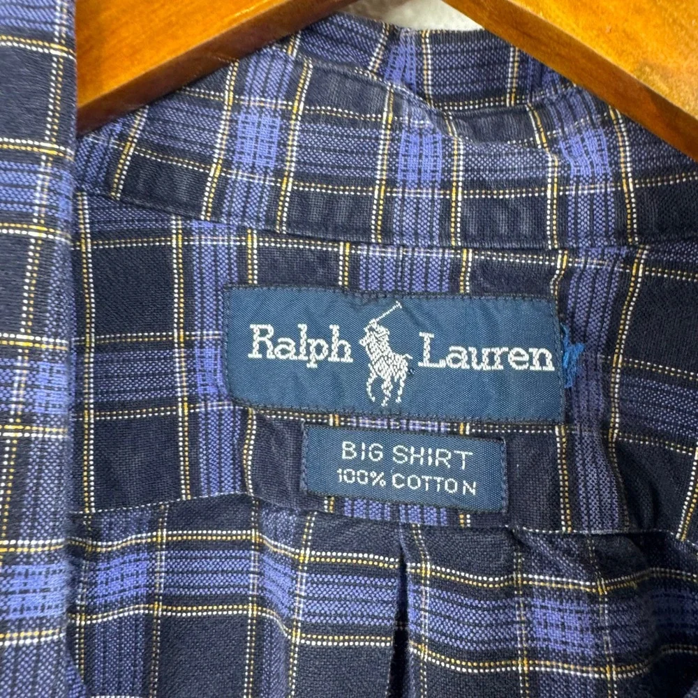 Polo Ralph Lauren‎ Blue Plaid Big Shirt Size Xlarge